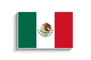 platt rektangel mexico flagga ikon vektor