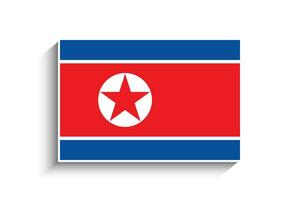 eben Rechteck Norden Korea Flagge Symbol vektor