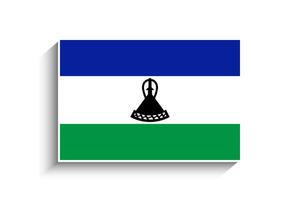 eben Rechteck Lesotho Flagge Symbol vektor