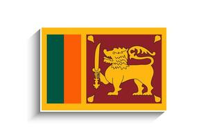 platt rektangel sri lanka flagga ikon vektor