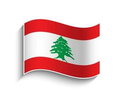 Vektor Libanon winken Flagge Symbol