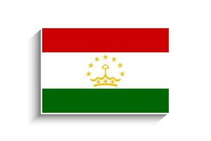 platt rektangel tadzjikistan flagga ikon vektor