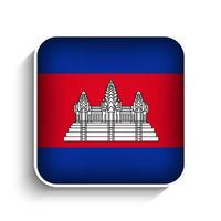 vektor fyrkant cambodia flagga ikon