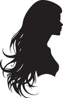 kvinna hår vektor silhuett svart Färg 4