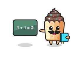 Illustration des Cupcake-Charakters als Lehrer vektor