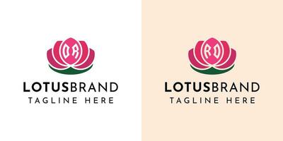 Brief oder und ro Lotus Logo Satz, geeignet zum Geschäft verbunden zu Lotus Blumen mit oder oder ro Initialen. vektor