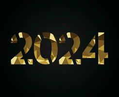 glücklich Neu Jahr 2024 abstrakt Grafik Design Vektor Logo Symbol Illustration mit schwarz Hintergrund