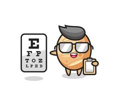 Illustration des französischen Brotmaskottchens als Augenarzt vektor