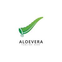 Aloe Vera Pflanzenlogo Drop Vector Design. Aloe Vera Gel-Logo-Symbol