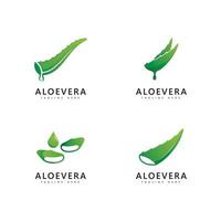 aloe vera växt logotyp släpp vektor design. aloe vera gel logotyp ikon