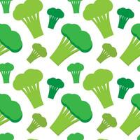 Brokkoli-Gemüse nahtloses abstraktes Muster auf weißem Hintergrund vektor