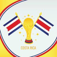 Gold Fußball Trophäe Tasse und Costa Rica Flagge vektor