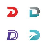 bokstaven d logotyp ikon formgivningsmall vektor