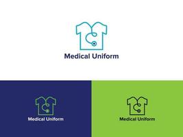 medizinische uniform arzt krankenschwestern kleiden logo vektorvorlage vektor