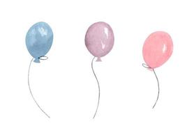 akvarell luftballonger. hälsning dekor. vektor