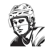 Eishockey Spieler Gesicht skizzieren Hand gezeichnet Vektor Illustration