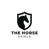 Silhouette von ein Pferd Kopf Innerhalb das Schild. das Pferd Kopf mit das Design Innerhalb das Schild symbolisiert das Logo von Elastizität und Stärke vektor