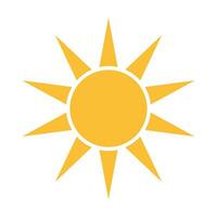 Sol platt ikon vektor. sommar piktogram. solljus symbol. för hemsida design, webb knapp, mobil app illustration vektor
