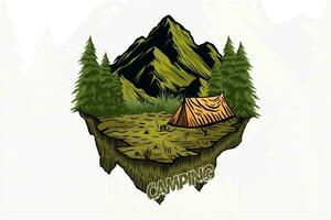 Camping Zelt draussen t Hemd Design Illustration vektor