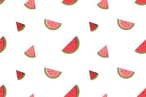 en bit vattenmelon sömlösa mönster vit design vektor
