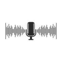Mikrofon Podcast Logo Symbol vektor