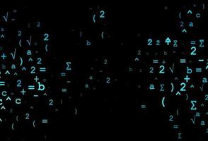 dunkelblaue Vektortextur mit mathematischen Symbolen.