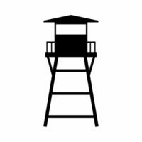 Wachturm Silhouette Vektor. bewachen Turm Silhouette können Sein benutzt wie Symbol, Symbol oder unterzeichnen. bewachen Post Symbol Vektor zum Design von Militär, Sicherheit oder Verteidigung