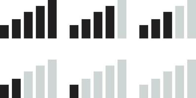 signal ikon uppsättning från stark till svag isolerat på vit bakgrund vektor