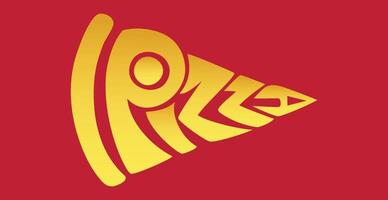 Wort Pizza stilisiert als stilvolles Logo - Vektor