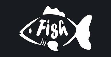 Fischwortlogo, stilisiert als Fischprodukte - Vektor