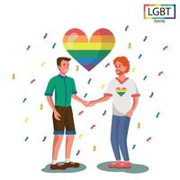 LGBT-Familie zwei Männer halten sich an den Händen - Vektor