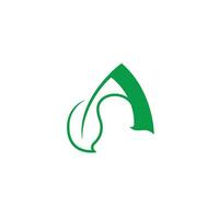 brev en blad logotyp ikon grön natur vektor