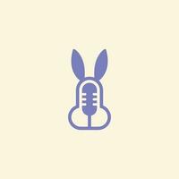 Hase Podcast Logo mit mic Symbol Vorlage vektor