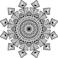 ein schwarz und Weiß Mandala Design mit ein kreisförmig Muster vektor