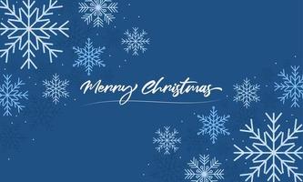 julaffisch med glänsande silver snöflingor på en blå bakgrund.