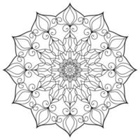 abstrakt Blumen- Mandala Muster zum Henna, mehendi, Tätowierung, Schmuck. dekorativ runden Ornament im ethnisch orientalisch Stil. Färbung Buch Seite zum Erwachsene. vektor