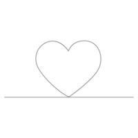 einer Linie kontinuierlich Zeichnung von Herzen Formen mit Liebe romantisch minimalistisch Gliederung Vektor Symbole