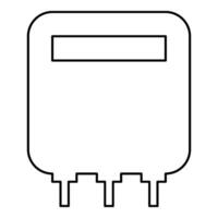 elektrisch Meter Zuhause Elektrizität Leistung zählt Energie Messung Verbrauch Ausrüstung Kontur Gliederung Linie Symbol schwarz Farbe Vektor Illustration Bild dünn eben Stil