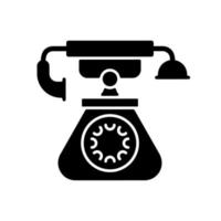 Vintage Telefon schwarzes Glyphensymbol vektor