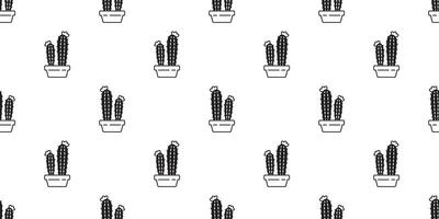 kaktus sömlös mönster vektor öken- botanica blomma trädgård växt scarf isolerat bricka bakgrund upprepa tapet tecknad serie klotter illustration design