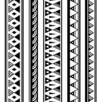 einstellen von Maori polynesisch tätowieren Armbänder Grenze. Stammes- Ärmel nahtlos Muster Vektor. Samoaner Armband tätowieren Design Vordergrund Arm oder Fuß. vektor