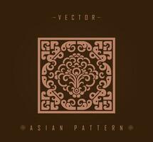 Platz asiatisch Muster mit Blumen- Akzente und geometrisch Formen vektor