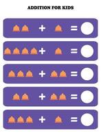 Zusatz Seite zum Kinder. lehrreich Mathematik Spiel zum Kinder mit Hut. druckbar Arbeitsblatt Design. Lernen mathematisch. vektor