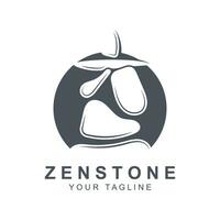 zen sten silhuett logotyp vektor illustration design med kreativ aning