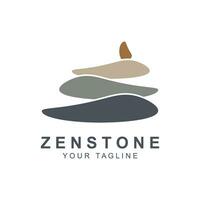 zen sten silhuett logotyp vektor illustration design med kreativ aning