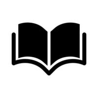 öppen bok silhuett ikon. läsning. studie och inlärning. vektor. vektor