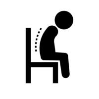 lümmelnd Person Sitzung auf Stuhl Symbol. Vektor. vektor
