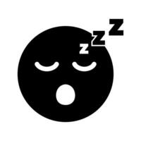 sovande person ansikte silhuett ikon och zzz tecken. vektor. vektor