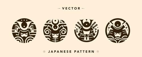 stilisiert japanisch Samurai Helme Vektor Design