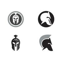 spartansk hjälm logotyp mall vektor